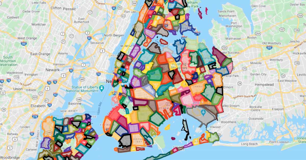 This interactive map shows you where all NYC Neighborhood boundaries are!