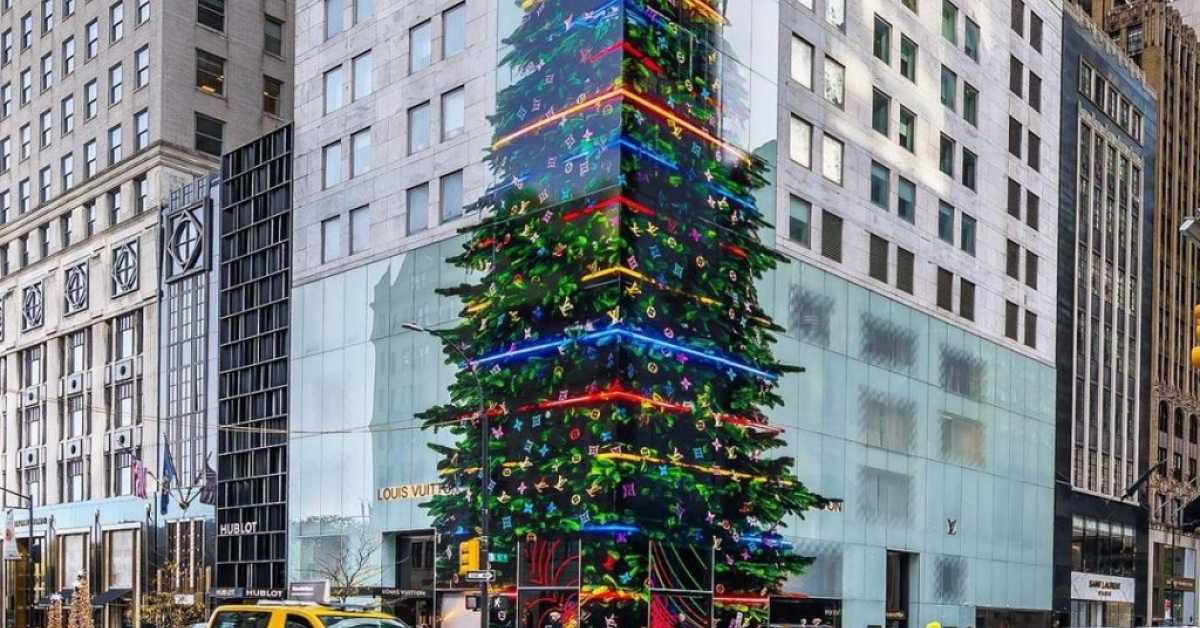 LOUIS VUITTON, 1 E 57th Street, New York City, USA, “The New Christmas/ Holiday Decorations/Tree for Louis Vuitton”, phot…